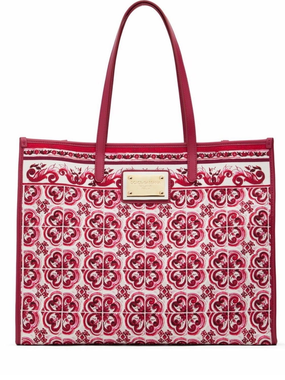 Dolce & Gabanna Majolica-print canvas tote bag NWT